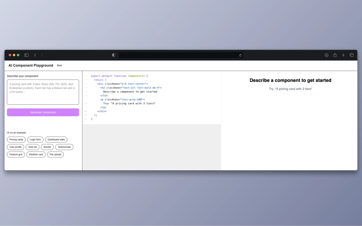 AI Component Playground