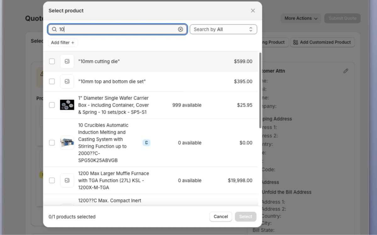 Product search with category/collection/type/vendor filters
